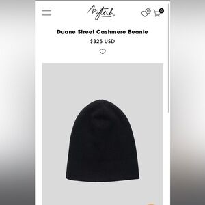NWT Aztech Mountain Black Cashmere Beanie Retails for $325